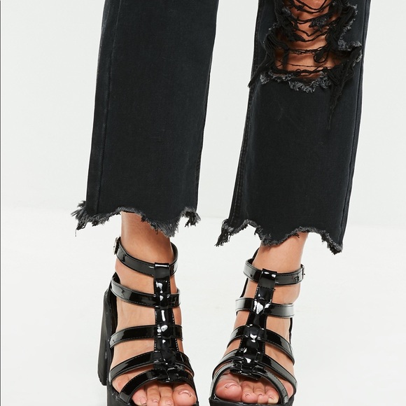 MissGuided Black Gladiator Platform Sandals - Picture 4 of 8